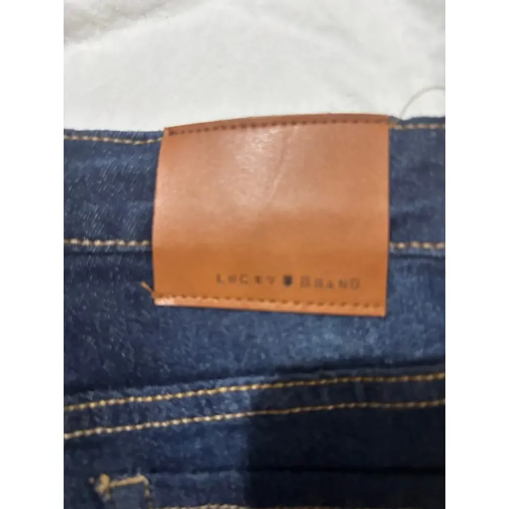 Lucky brand 10 dark blue denim cuffed shorts adjustable waistband nwt